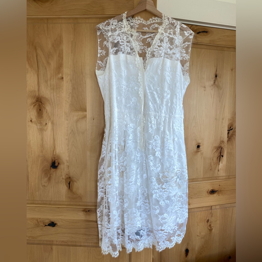 Y2K Galliano deconstructed ivory lace and silk gown